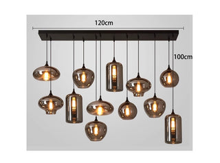 Florencia - Nordic Smoke Grey Glass Hanging Pendant Ceiling Light