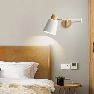 Jacques - Modern White Long Pole Swing Arm Wall Light