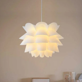 Safa - Linear White Hanging Round Lotus Ceiling Light