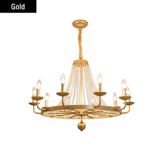 Solara - Modern Luxury Candle Glass Bead Hanging Ceiling Chandelier