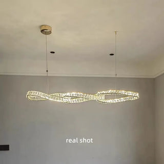 Febbie - Modern Hanging Twisted Glass Ceiling Chandelier