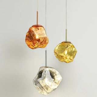 Ellinor - LED Stained Glass Pendant Rock Ceiling Light