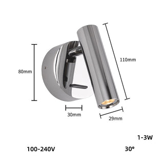 Charise - Recessed Sconce Lights 3W Warm White LED Reading Lamp Hotel Bedside Decor