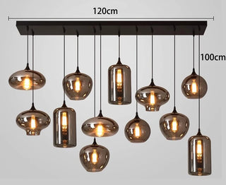 Florencia - Nordic Smoke Grey Glass Hanging Pendant Ceiling Light