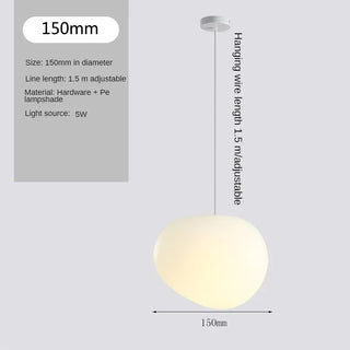 Caen - Nordic Minimalist Milky White Spherical Pebble Pendant Lamp