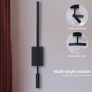 Saundra - Modern LED Wall Lamp Indoor Bedside Rotation Sconce Reading Light