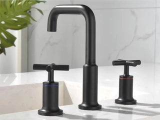 Sheryll - Dual Handle Modern Brushed Basin Tap