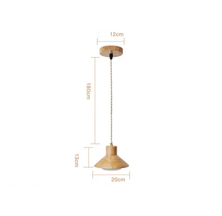 Oran - Wood Cone Adjustable Cord Pendant Ceiling Light