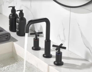 Sheryll - Dual Handle Modern Brushed Basin Tap
