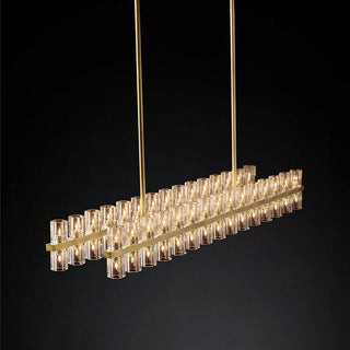 Harbie- Statement Gold Beam Cylindrical Up Down Hanging Chandelier