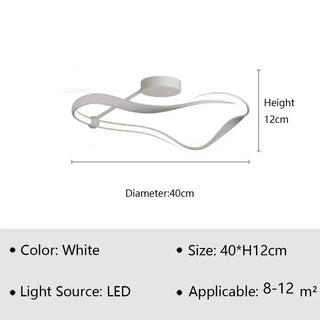 Mapire - Modern Twisted LED Wave Semi Flush Dimmable Ceiling Light