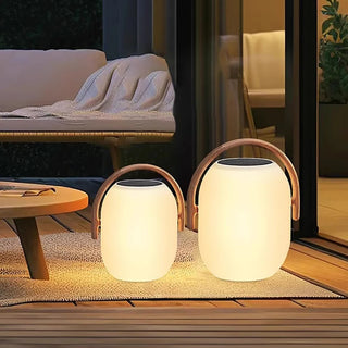 Elowra Art Deco courtyard floor lamp with warm white outdoor lighting