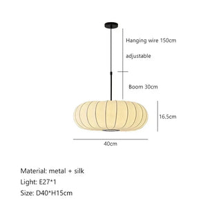 Jackeline - White Silk Pumpkin Ceiling Pendant Light