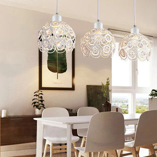 Cassi - Round Flower Hanging Crystal Pendant Ceiling Light