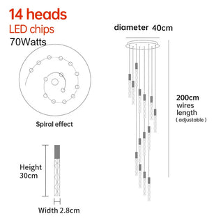 Titan - Modern LED Transparent Long Bar Hanging Chandelier