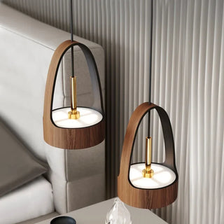 Toros - Wood Grain Patterned Aluminum Bedside Hanging Ceiling Pendant Light