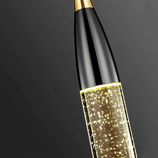 Aaron - Modern Hanging Black & Gold Teardrop Tube Sparkle Chandelier