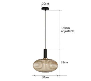 Kiara - Green Patterned Glass Hanging Pendant Ceiling Light