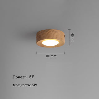 Teques - Minimalist Walnut Wooden Flush Mount Downlight Ceiling Light