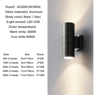 Cerian - IP65 Waterproof Up/Down Shell LED Outdoor Wall Light