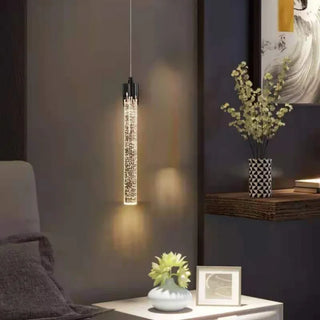 Selma - Modern Crystal Sparkle Pendant Tube Hanging Ceiling Light