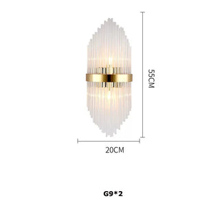 Russle - Gold Tiered Tube Glass Crystal Round Oval Ceiling Light Chandelier