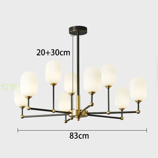 Buds - White Jade Glass Pipe Erected Round Ceiling Light