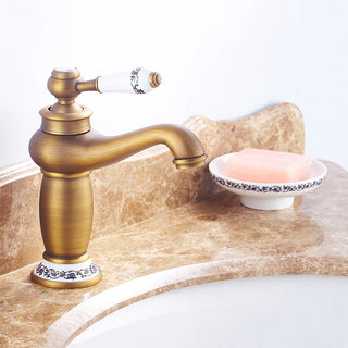 Ambrosio - Hot/Cold Retro Porcelain Single Lever Basin Tap