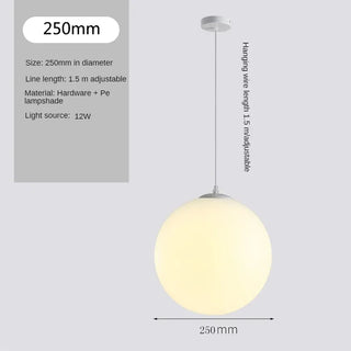 Caen - Nordic Minimalist Milky White Spherical Pebble Pendant Lamp