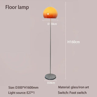 Orienne - Gradient Orange Glass Mushroom Floor Lamp