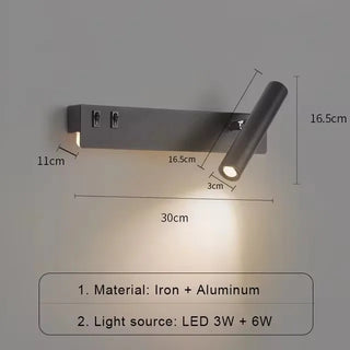 Sindy - Modern Bedroom LED Wall Reading Lamp Adjustable