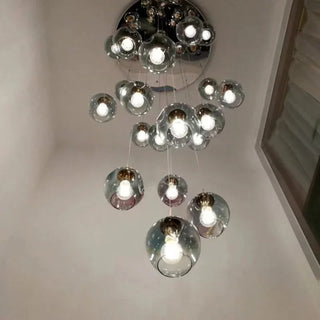 Trefor - Modern Silver Crystal Ball Round Ceiling Chandelier