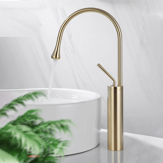 Swan - 360° Swivel Basin Faucet, Water Drop Design, Single Handle, Chrome Finish, Brass Material