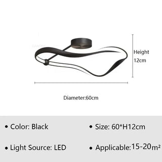 Mapire - Modern Twisted LED Wave Semi Flush Dimmable Ceiling Light