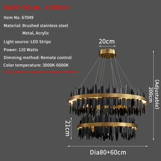 Vergina - Circular Hanging Gold Modern Chandelier Ceiling Light