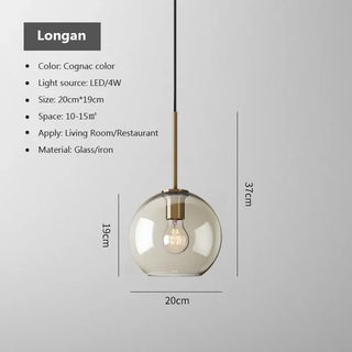 Millie Cognac - Transparent Glass Bubble Led Pendant Lights