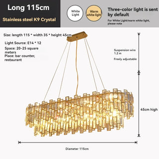 Colby - Rectangle Crystal Branch Ceiling Light Chandelier