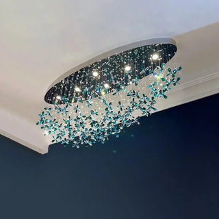 Sapphire Bloom - Statement Ceiling Light with Blue Crystal Accents