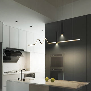 Minto - Long Modern Thin Multi Head Hanging LED Ceiling Light Chandelier