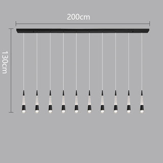 Riva - Modern Hanging Cone Glass Striped Pedant Ceiling Light