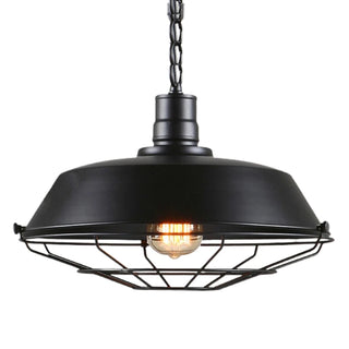 Hermitage - Vintage Rustic Hanging Round Caged Pendant Ceiling Light