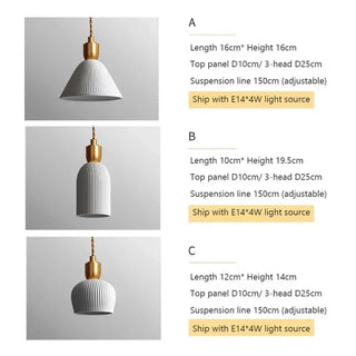 Cannes - Ceramic Resin White Gold Hanging Pendant Ceiling Light