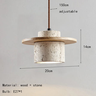 Örebro - Brown Marble Stone Round Shade Hanging Pendant Ceiling Light
