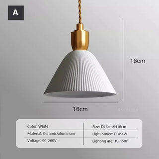 Cannes - Ceramic Resin White Gold Hanging Pendant Ceiling Light