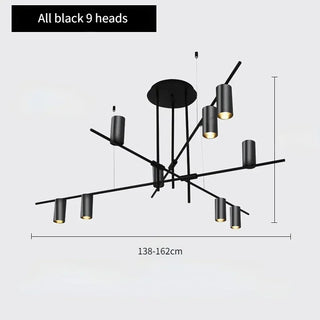 Martina - Modern Multi Light Cross Bar Gold Ceiling Light Chandelier