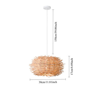 Hebron - Japanese Rattan Style Woven Bamboo Chandelier Hanging Light