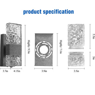 Marvn - Modern LED Patterned Glass Outdoor Wall Light with Light Sensor