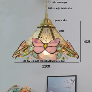 Humbug - Modern Pink Butterfly Glass  Pendant Lamp