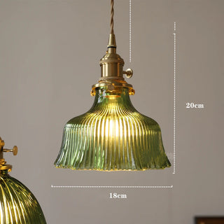 Millie Series - Coloured Patterned Glass Hanging Pendant Ceiling Light