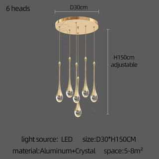 TearDrop - Crystal Chandelier Modern LED Ceiling Light